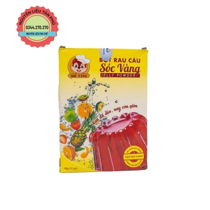 Bột Rau Câu Dẻo Sóc Vàng Hộp 10 Gói 125g