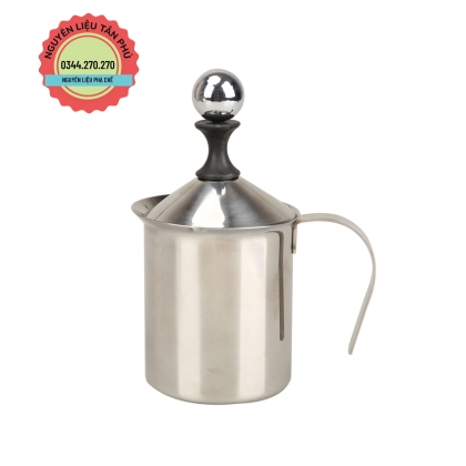 Ca Đánh Sữa Lạnh Latte 2 Lớp Inox 400ml