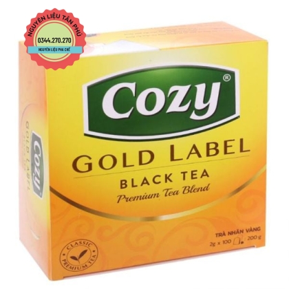 Trà Túi Lọc Cozy Nhãn Vàng Gold Label Hộp 200g Gồm 100 Gói