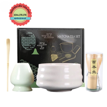 Bộ Dụng Cụ 4 Món Pha Matcha Bằng Sứ Cao Cấp