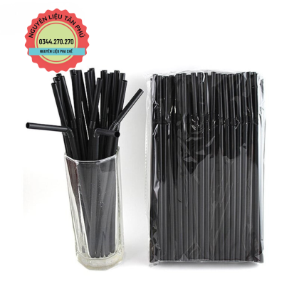 Ống Hút Phi 6 Đen Cong Bịch 80 Cái